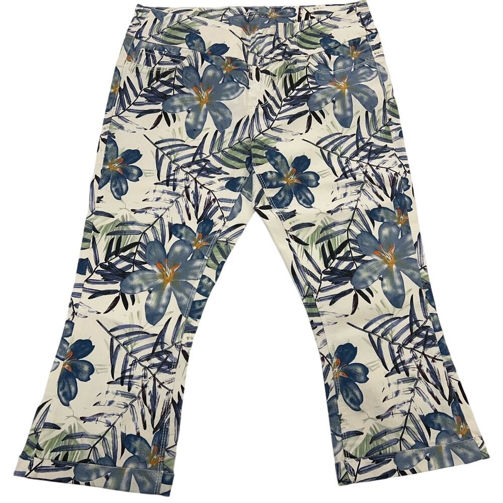 NOS with Tags Lola Jeans Sz 30/8 Michelle 4 Way Stretch Tropical Mid Capri Pants